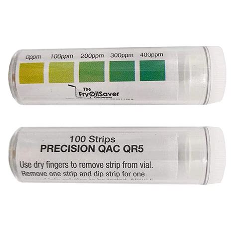 FryOilSaver Precision QAC QR5 Sanitizer Test Strips - 1 Vial of 100 ...