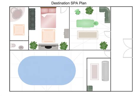 Gym and Spa Area Plans | How to Draw a Floor Plan for SPA | Spa Floor ...