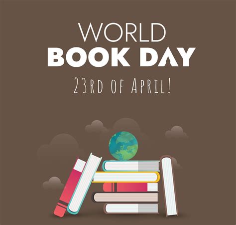 World books day. Happy world book day 2023 celebration cover with pile of books and a globe. One ...