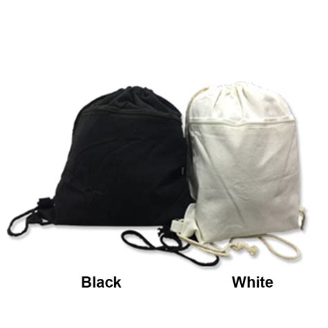 Canvas Drawstring Bag with Zipper Closure (B0087), Corporate Gifts ...