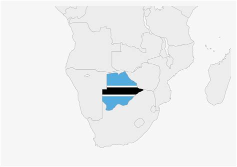 Botswana map highlighted in Botswana flag colors 12857675 Vector Art at Vecteezy