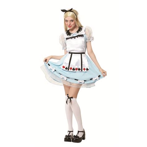 Adult Alice Cosplay Costume Classic Role Play Blue Apron Outfit Dress with Headband M - Walmart ...