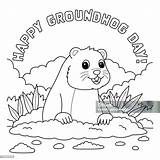 Disegno Di Buon Giorno Della Marmotta Da Colorare Per Bambini  sketch template