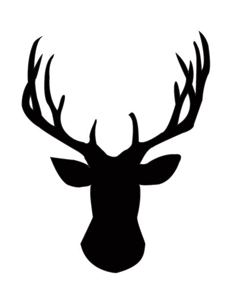 Black And White Deer Head | Free download on ClipArtMag