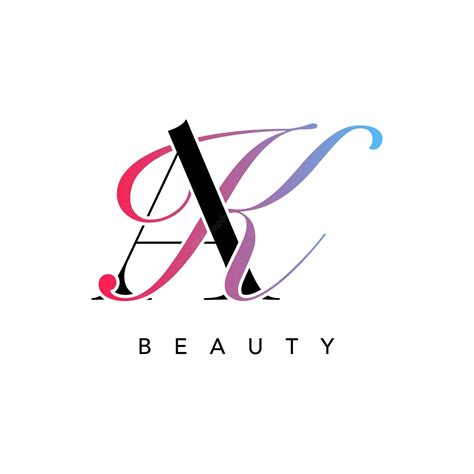 Premium Vector | Ak letter icon vector design with creative cut and colorful logo with serif ...