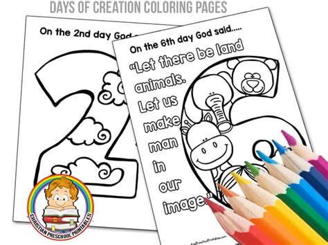 Days of Creation Coloring Pages - Christian Preschool Printables