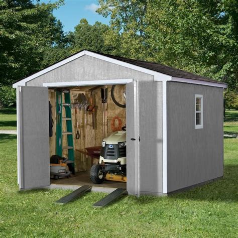 Handy Home Products Do-It Yourself Princeton Premier 10 ft. W x 10 ft. D Outdoor Wood Storage ...