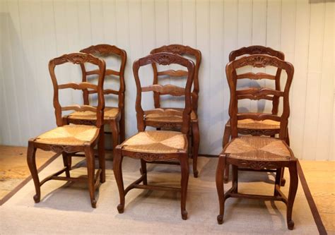 Set Of Six French Cherry Wood Dining Chairs | 511267 | sellingantiques.com