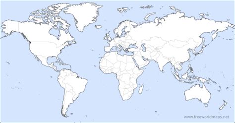 Blank Physical World Map Printable - Babb Mariam