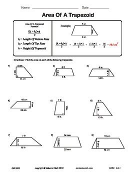 Finding The Area Of A Trapezoid in 2024 | Math practice worksheets ...