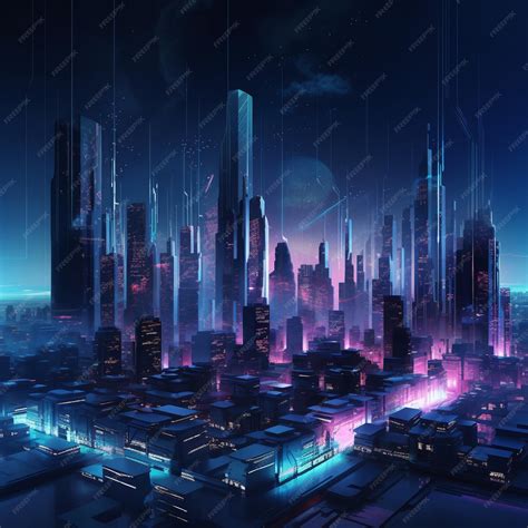 Premium AI Image | Futuristic City at Night with Neon Lights