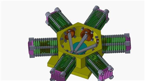 Radial Engine Animation SolidWorks - YouTube