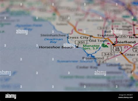 Horseshoe Beach Florida USA Shown on a geography map or road map Stock Photo - Alamy