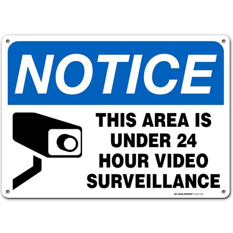 Buy This Area is Under 24 Hour Video Surveillance Sign, 10x14 Inches, Rust Free .040 Aluminum ...