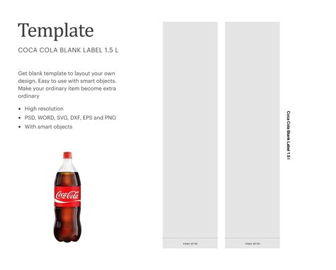 Coke Bottle Label, Paper Size 8.5" x 14", Coke Bottle Blank Template By ...