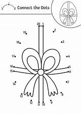 Vector easter dot To And color Activity With Cute Egg Bow  sketch template