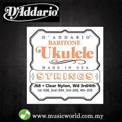 D'Addario J68 Baritone Ukulele Strings D addario Daddario - LBS Music World Malaysia