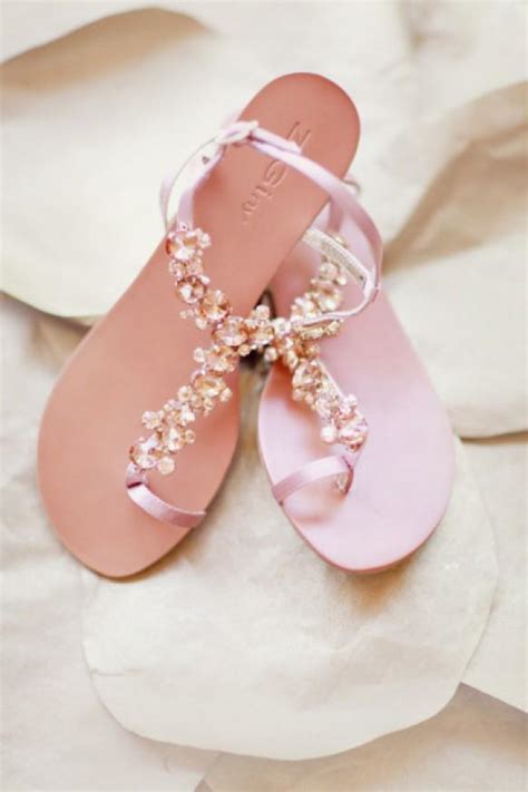 Chic And Comfortable Blush Wedding Sandals #806029 - Weddbook