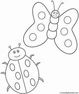 Butterflies Coloring Pages Ladybug And Butterfly Page Insects  sketch template