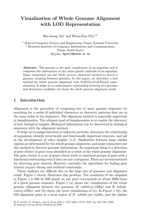 (PDF) Visualization of Whole Genome Alignment with LOD Representation