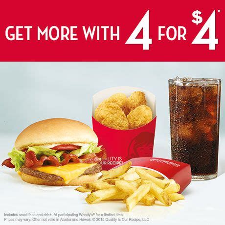 Wendy's - Quality Is Our Recipe | Meal deal, Food, Restaurant deals