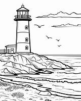 Lighthouse Coloring Page sketch template