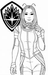 Nebula Guardians Galaxy Coloring Pages Guardian Marvel Drawing Alfred  sketch template