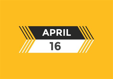 april 16 calendar reminder. 16th april daily calendar icon template ...