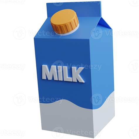 caja de leche azul de representación 3d aislada 12421971 PNG