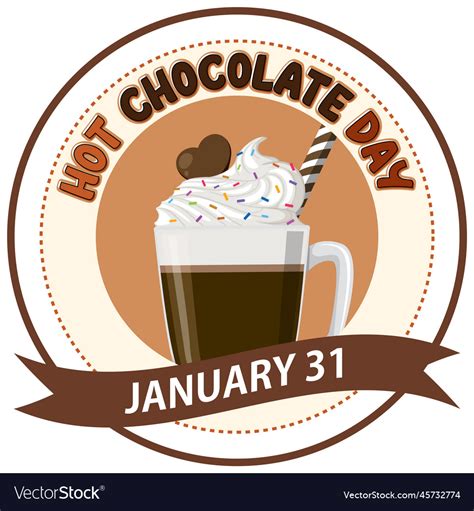 Hot chocolate day banner design Royalty Free Vector Image