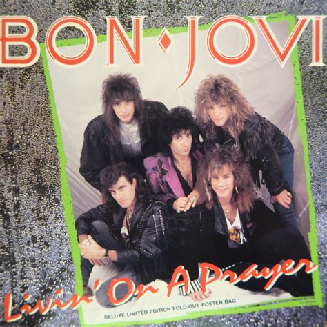 Bon Jovi - Livin' On A Prayer (1986, Poster, Vinyl) | Discogs