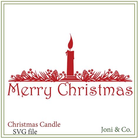 Christmas SVG File Christmas Candle Svg Christmas Cards - Etsy