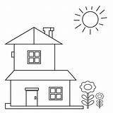 House Coloring Page For Kids 22327199 Vector Art At Vecteezy sketch template