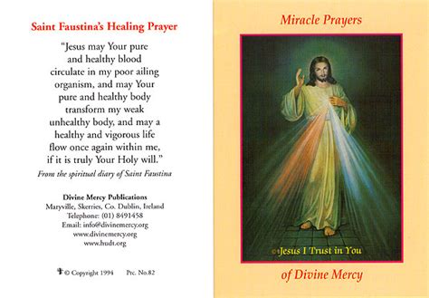 Prayer Cards: Miracle Prayers of Divine Mercy (25 cards)