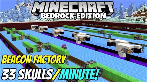 Minecraft Bedrock: The BEacon Factory, 33 Wither Skulls A Minute! Wither Skeleton Farm Tutorial ...