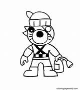 Piggy Roblox Tigry Coloring Page Pages sketch template