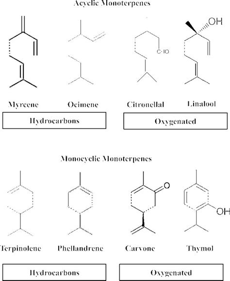 Chemical structures of acyclic and monocyclic monoterpenes - https ...