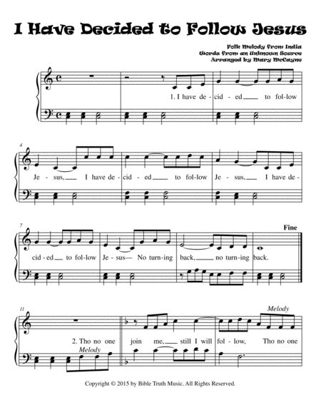 I Have Decided To Follow Jesus (arr. Mary McCayne) Sheet Music | Folk ...