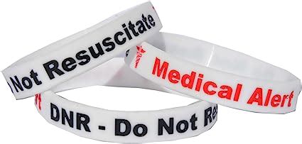 DNR - DO NOT RESUSCITATE (1 x WHITE WRISTBAND) Medical Alert Band ...