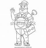Coloring Page Picture Cartoon Plumber Stock Vector Royalty  sketch template