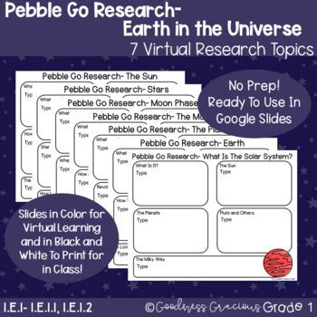 PebbleGo Earth in the Universe Research- Digital or Printable Science Activities