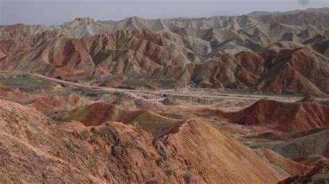 Tourists Visiting the ZhangYe Rainbow Mountain, Danxia Editorial Image ...