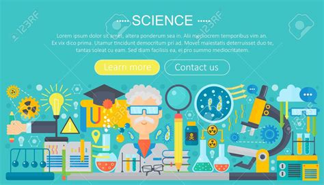 Flat Design Concept Of Science. Horizontal Banner With Scientist.. for ...