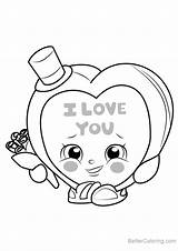 Strawberry Kiss Shopkin Coloring Page Free Printable sketch template