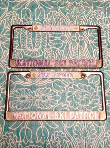 Two Vintage SKI SAFE National Ski Patrol License Plate Frames ...