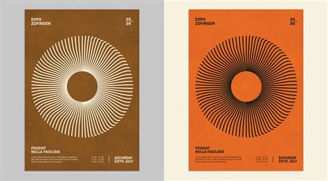 Vintage Poster Design Templates with Circular Vector Graphics