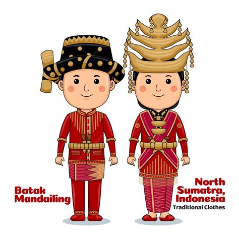 Premium Vector | Couple wear Batak Mandailing, North Sumatra, Indonesian Traditional Clothes