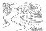 River Landscape Coloring Pages Sketch Page sketch template