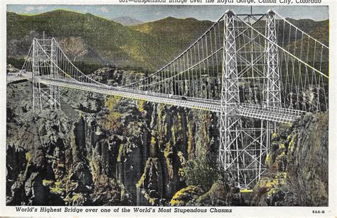 Postcard, Royal Gorge Bridge, 1943 postmark | Colorado posters ...