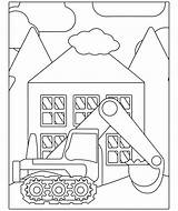 Coloring Page Of Cartoon  Construction Vehicles Book For sketch template